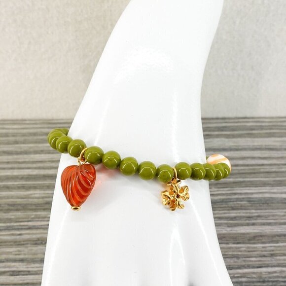 Tory Burch Women's Roxanne Beaded Tassel Bracelet Green OS - Picture 6 of 12